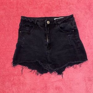 high waisted black I & M jean shorts